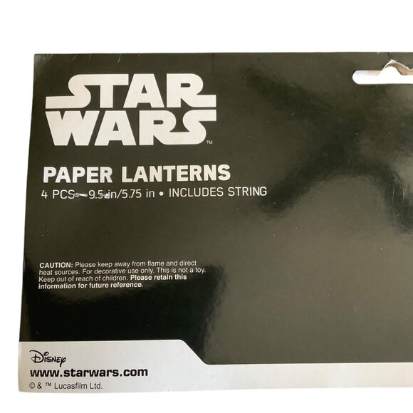 Star Wars Force Awakens Paper Lanterns 4-Piece Set BB-8 & Characters with String - Picture 3 of 6